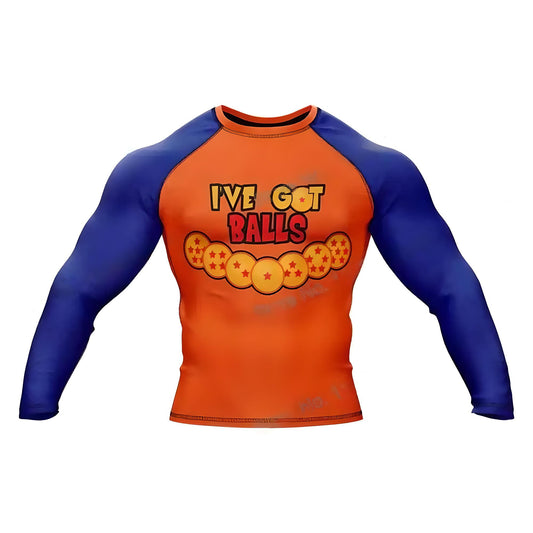 DBZ I Got Balls Long Sleeve Rash Guard No Gi BJJ MMA