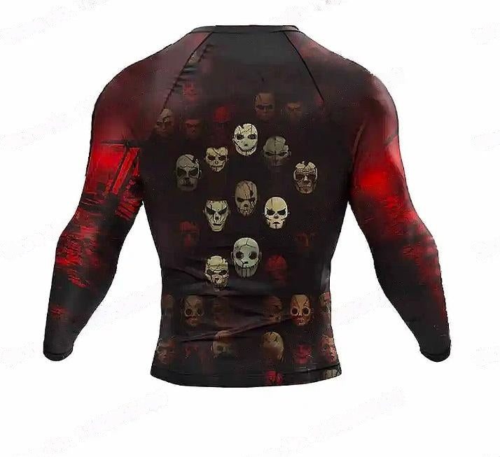 Evil Faces Long Sleeve BJJ MMA Rash Guard