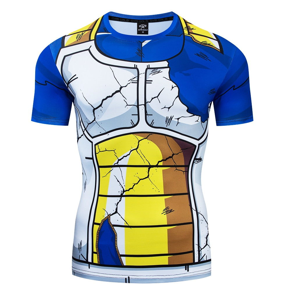 DBZ Vegeta Men's Rash Guard 3D printed shirt. Anime Cartoon Long/Short Sleeve base layer