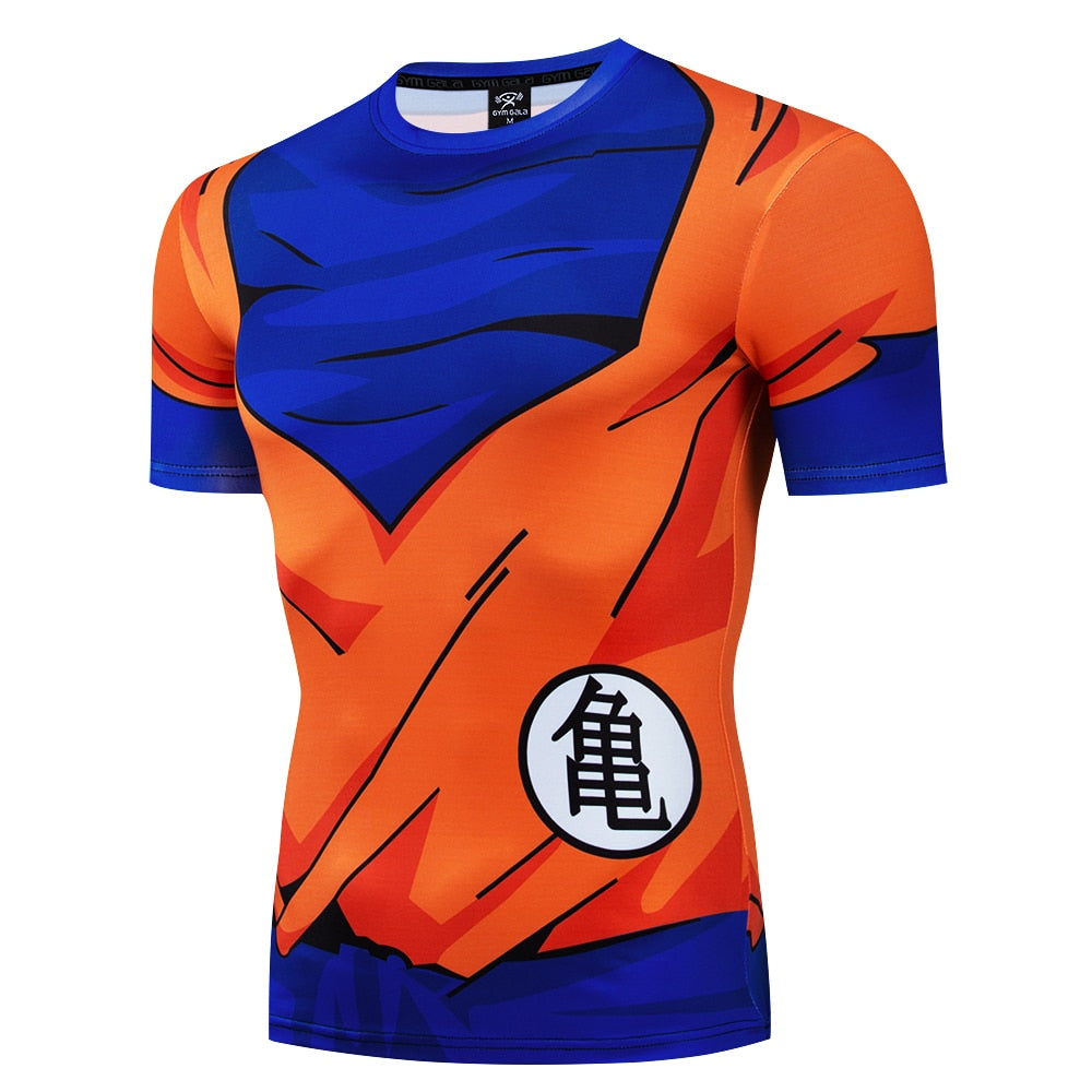 DBZ Goku Men's Rash Guard 3D printed shirt. Anime Cartoon Long/Short Sleeve base layer